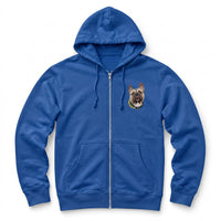 Custom Pet Face Embroidered Zip up Hoodie