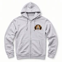 Custom Pet Face Embroidered Zip up Hoodie