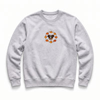 Custom Halloween Pumpkin Embroidered Pet Face Organic Sweatshirt