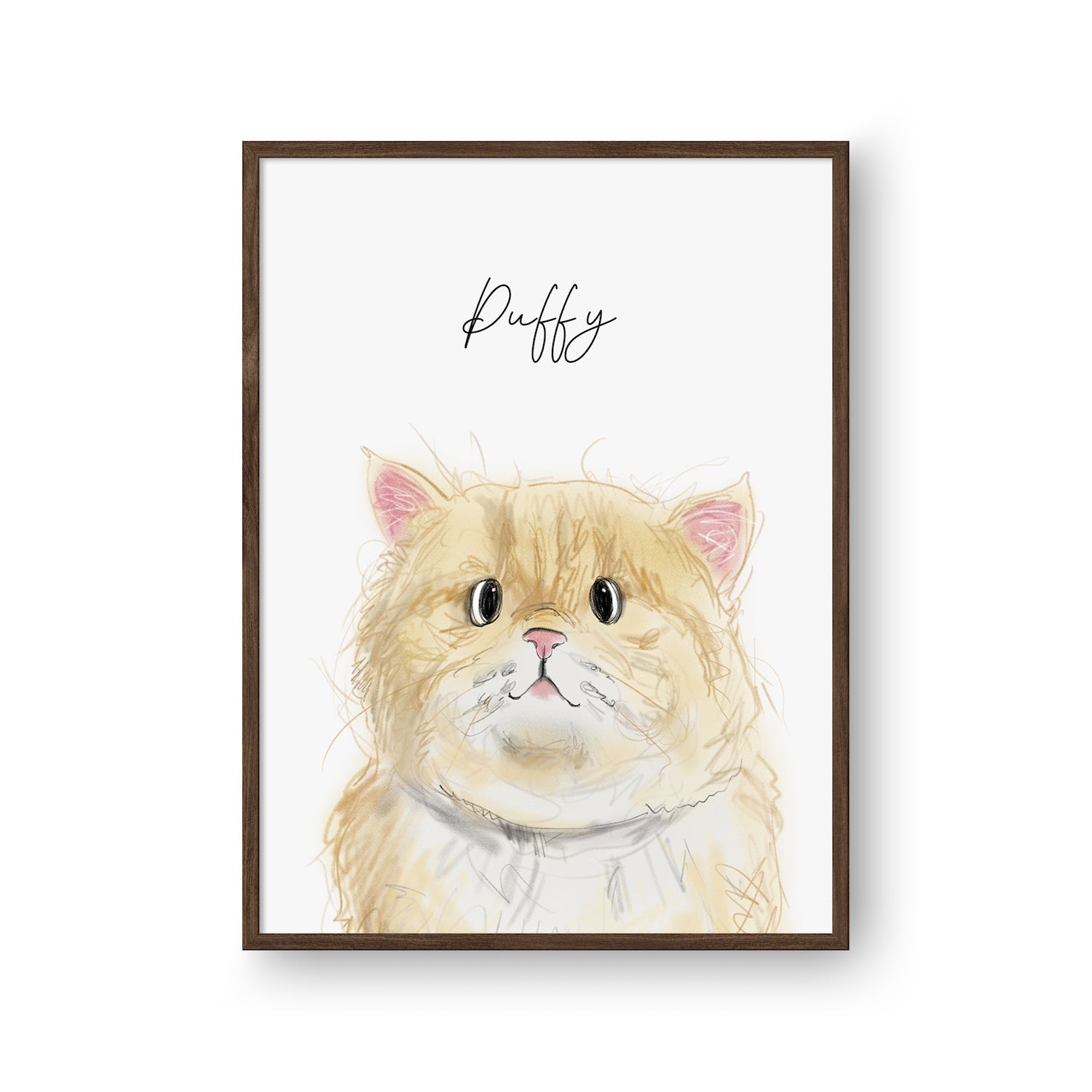 Cute Pet Sketch Portrait - One Pet