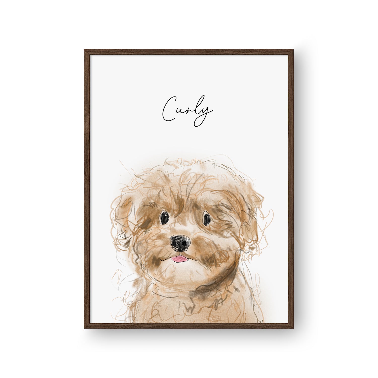 Cute Pet Sketch Portrait - One Pet