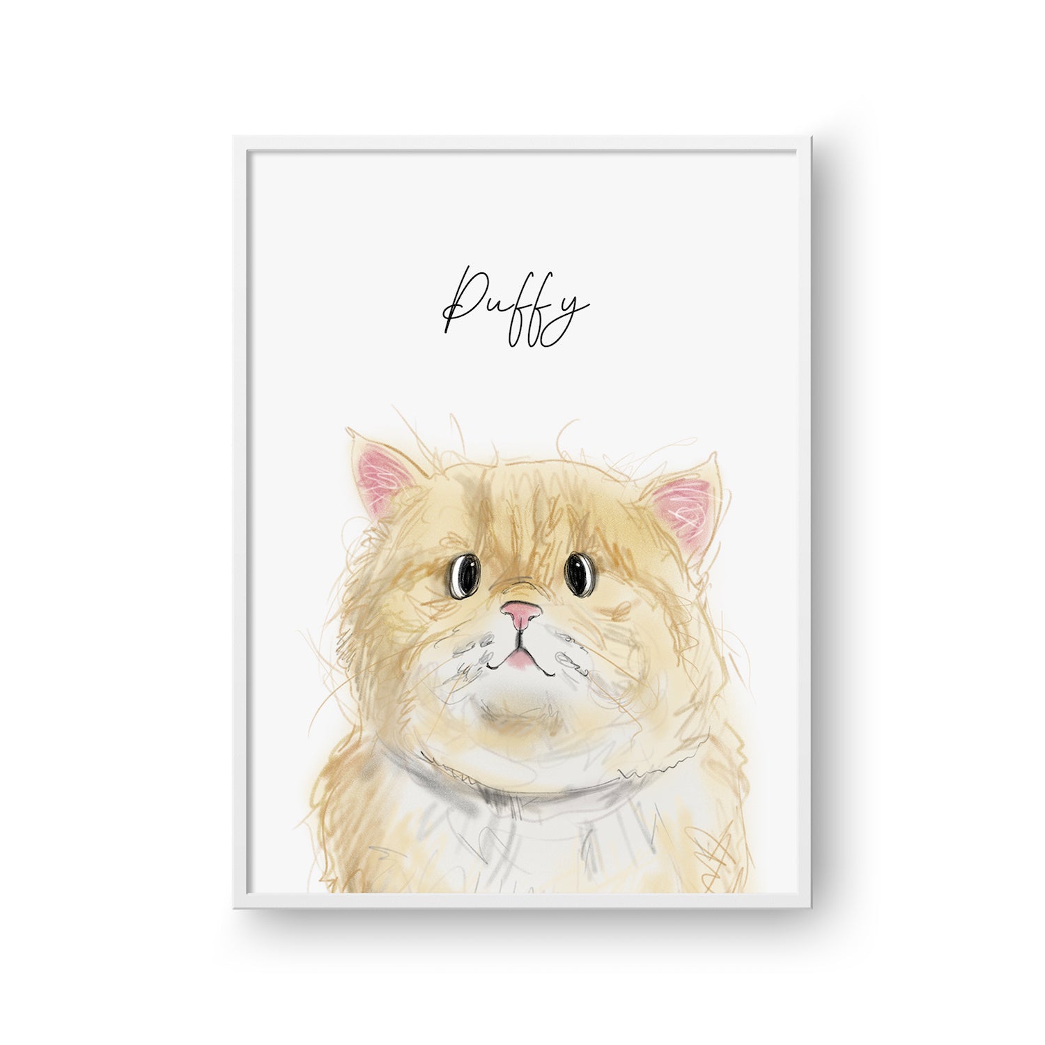 Cute Pet Sketch Portrait - One Pet