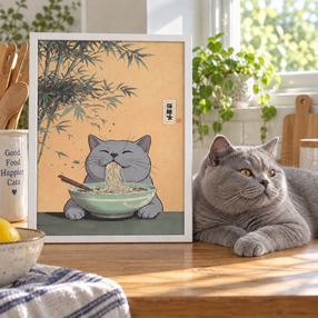 Eating Noodles Asian Style Pet Portrait