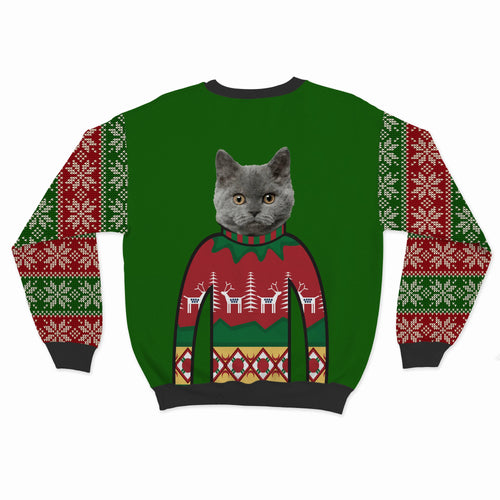 Crown and Paw - Custom Clothing Premium Christmas Sweatshirt Festive Green / Snowflakes / S