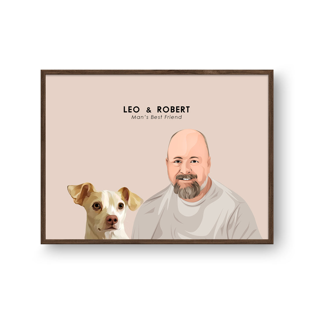 Dad and Pet Together - Modern Pet Owner Portrait