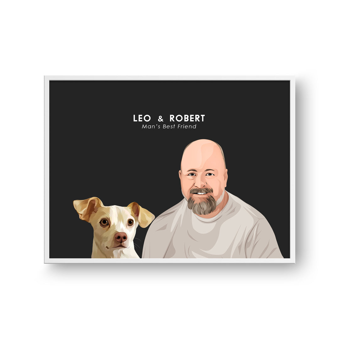 Dad and Pet Together - Modern Pet Owner Portrait