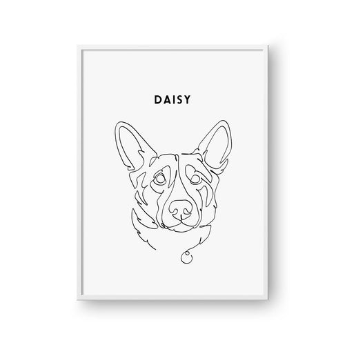 Line Art Pet Portrait - One Pet