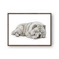 Sleeping Sketch Pet Portrait
