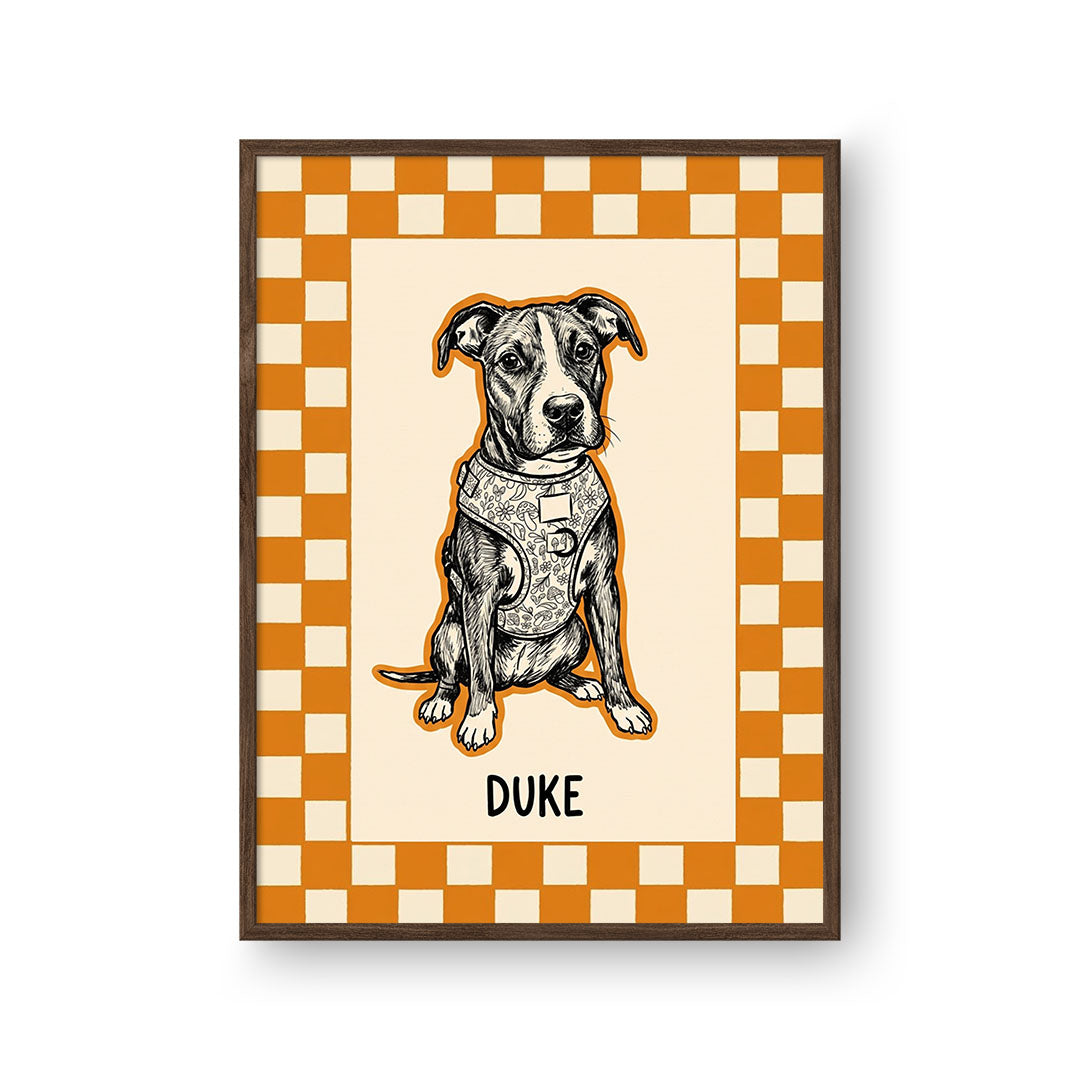 Checkered Pet Portrait