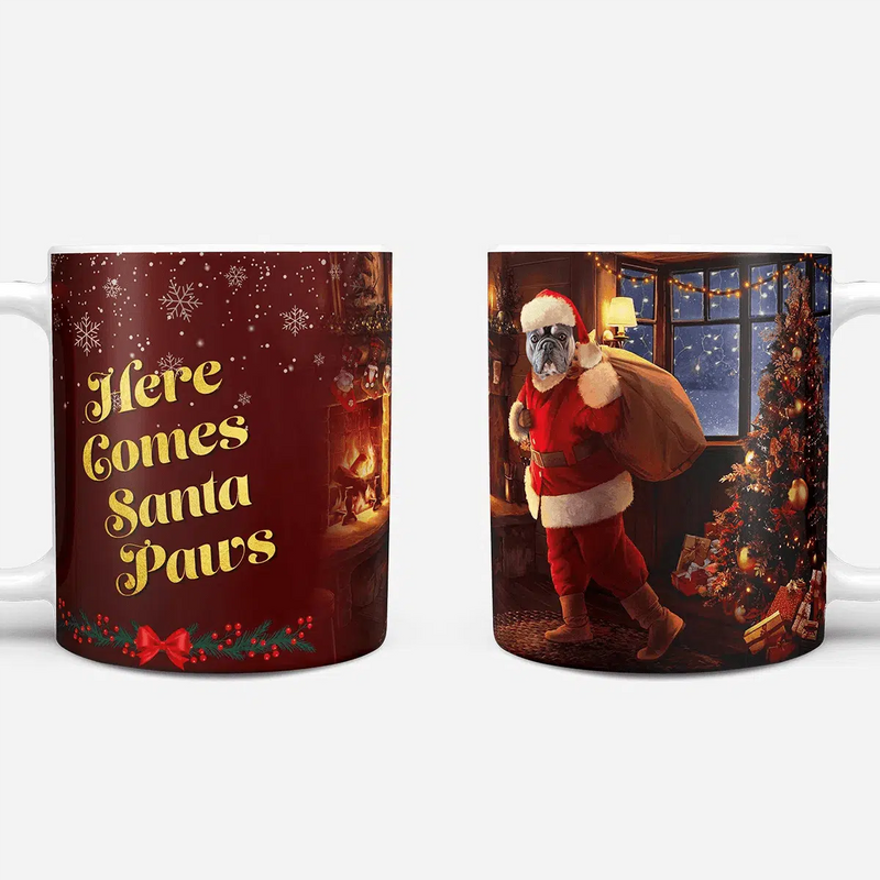 Santa Paws Custom Pet Christmas Mug