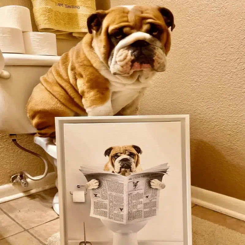 Crown and Paw - Canvas Restroom Pet Portrait - Custom Pet Art