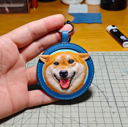 Handmade Leather Pet Face Keychain From Photos