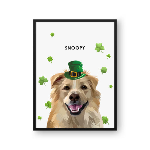 St Patrick's Day Pet Portrait - One Pet