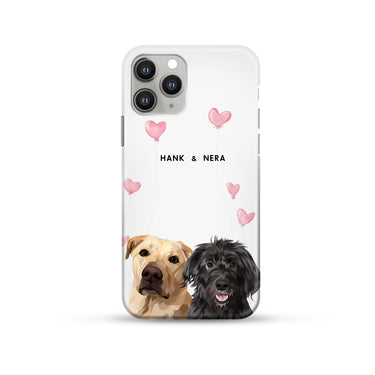 Valentines Pet Portrait Phone Case - Two Pets