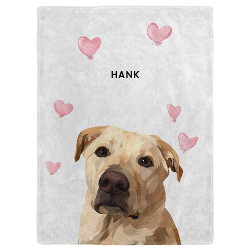 Valentines Pet Face Blanket - One Pet