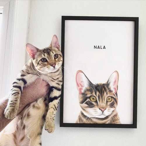Crown and Paw - Framed Poster Modern Pet Portrait - One Pet