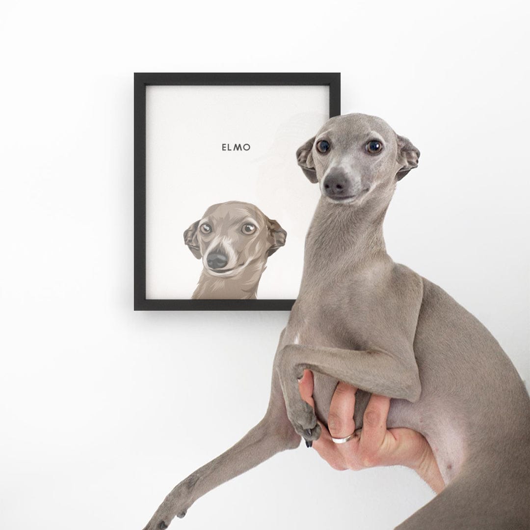 Crown and Paw - Framed Poster Modern Pet Portrait - One Pet