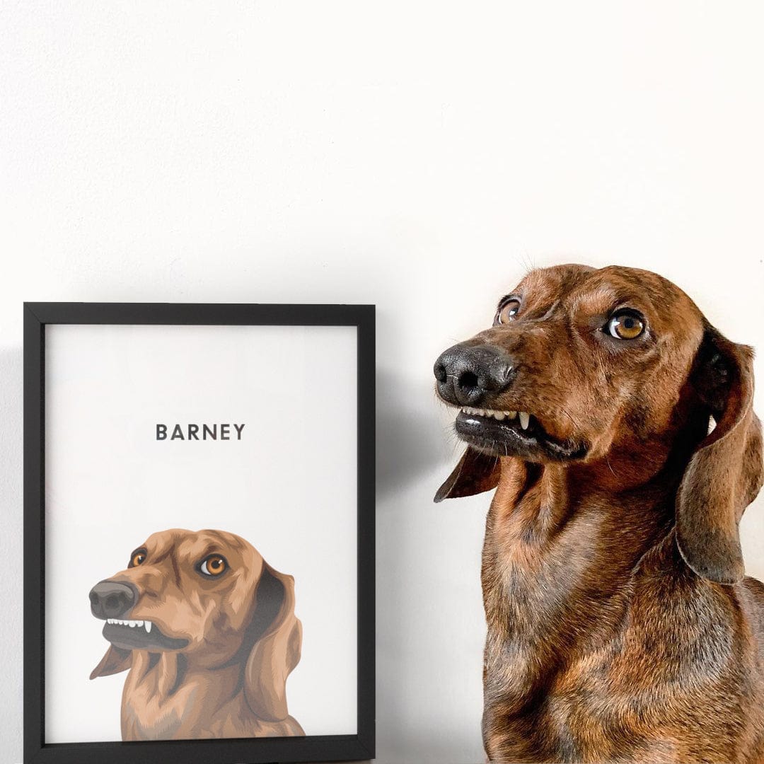 Crown and Paw - Framed Poster Modern Pet Portrait - One Pet