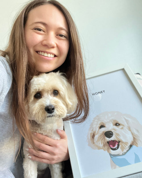 Modern Pet Portrait Digital Pet Portraits Crown & Paw