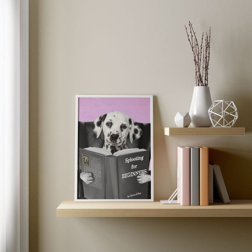 Crown and Paw - Framed Poster Custom Pet Reading a Book Portrait - Framed Poster