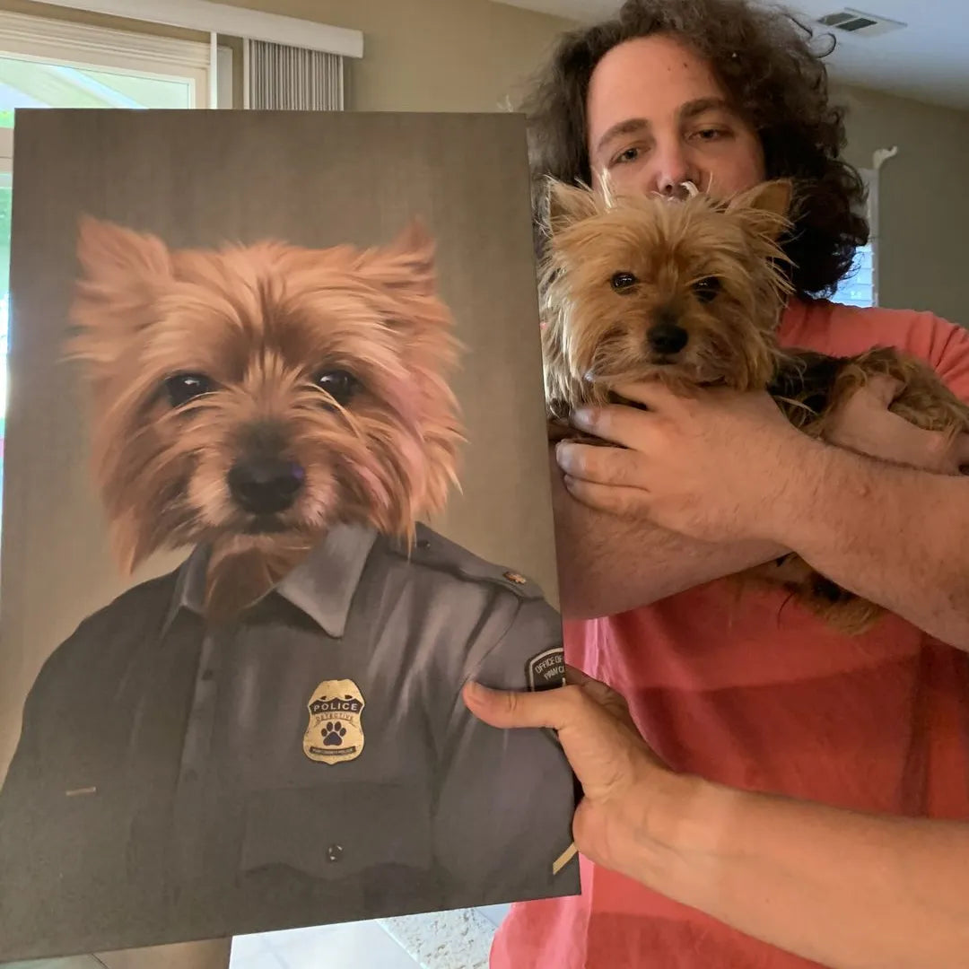 Police Officer (Male) - Custom Pet Canvas