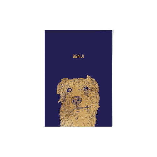 Crown and Paw - Framed Poster Illustrated Gold Foil Pet Portrait - One Pet, Framed Print