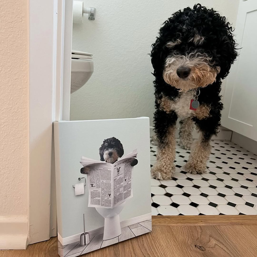 Restroom Pet Portrait - Custom Pet Art