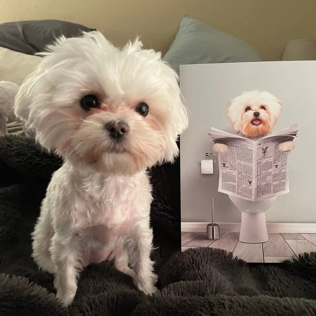 Restroom Pet Portrait - Custom Pet Art