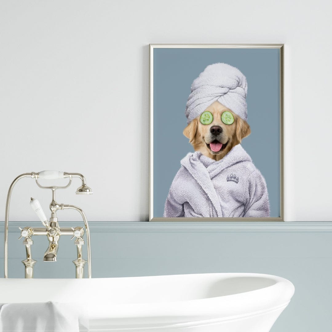 Crown and Paw - Canvas Spa Day Pet Portrait - Custom Pet Art