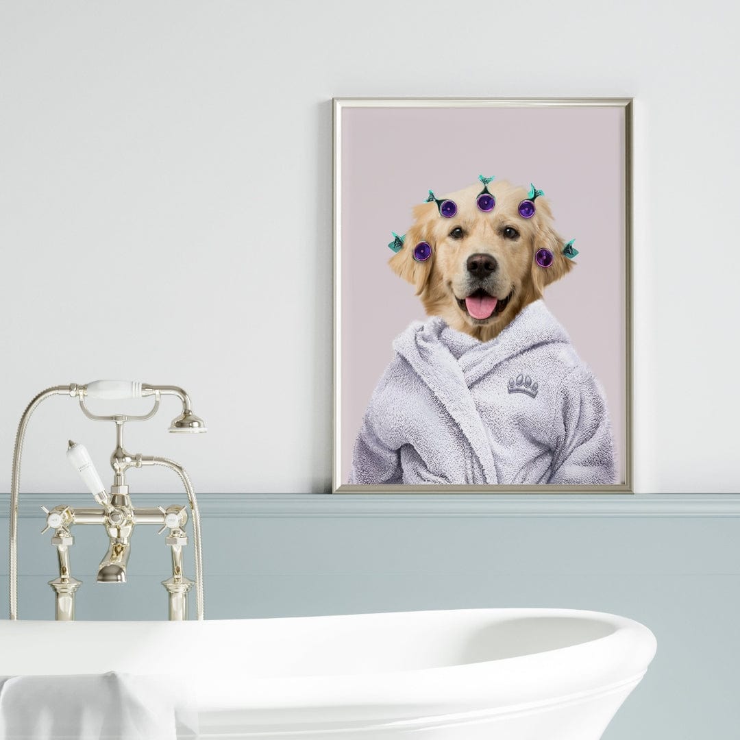 Crown and Paw - Canvas Spa Day Pet Portrait - Custom Pet Art