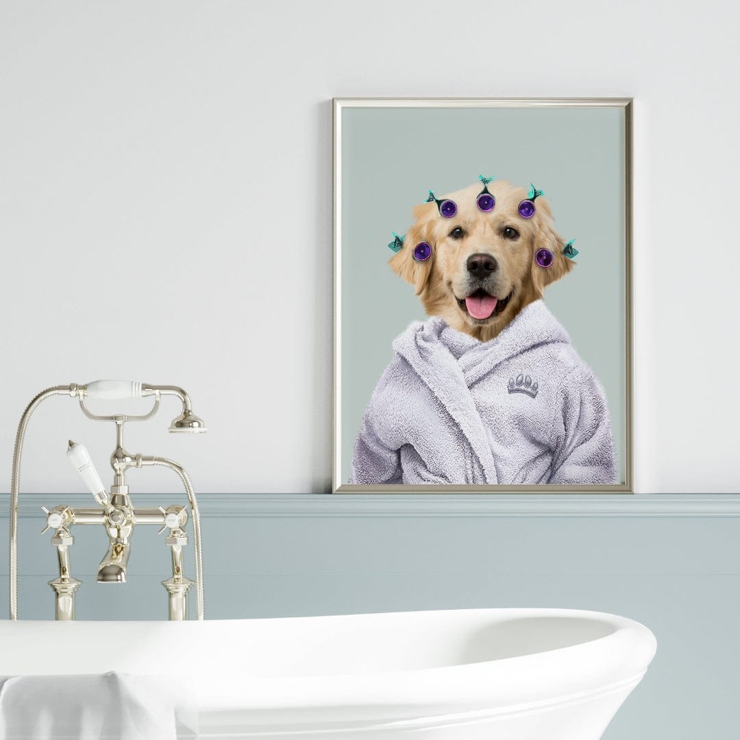 Crown and Paw - Canvas Spa Day Pet Portrait - Custom Pet Art