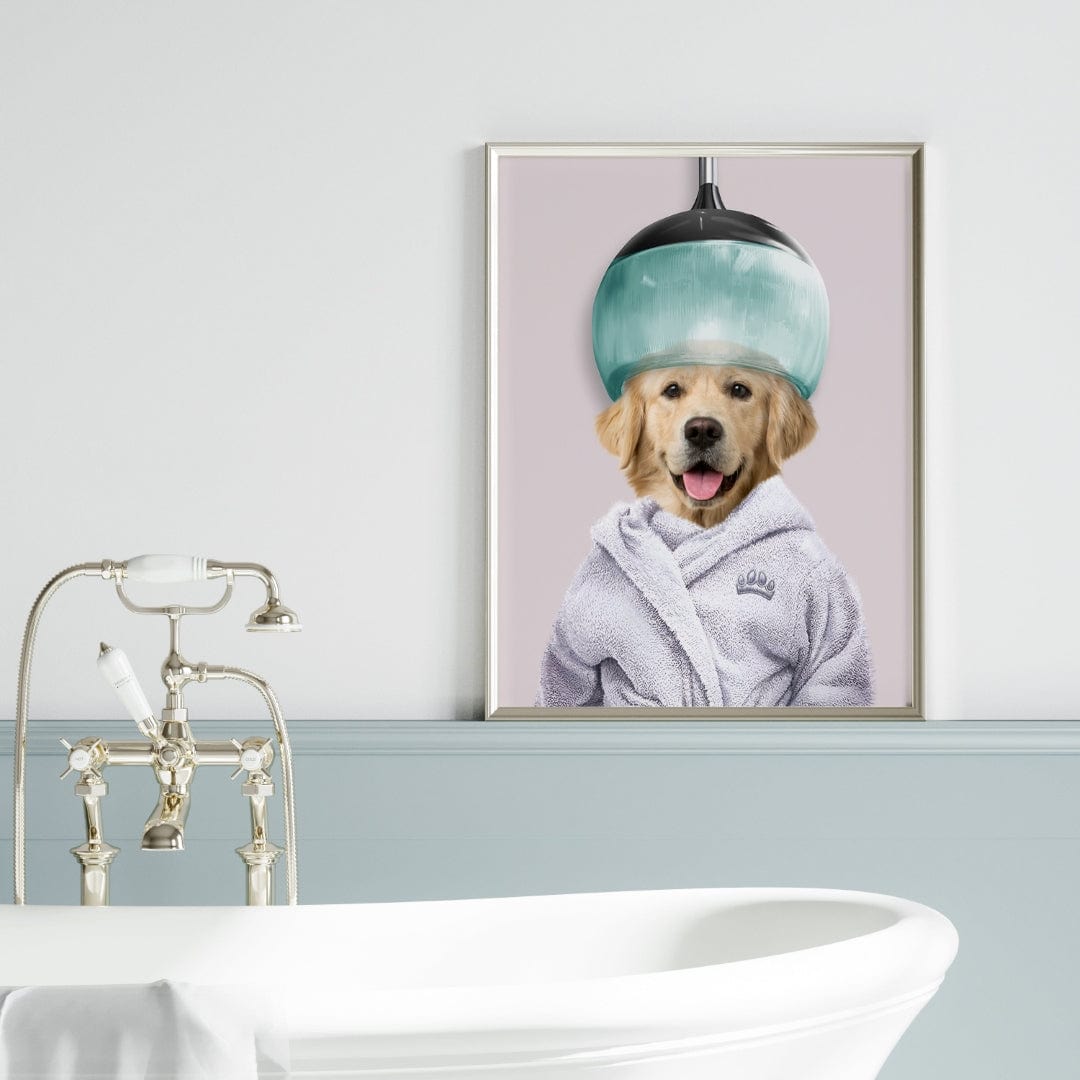 Crown and Paw - Canvas Spa Day Pet Portrait - Custom Pet Art