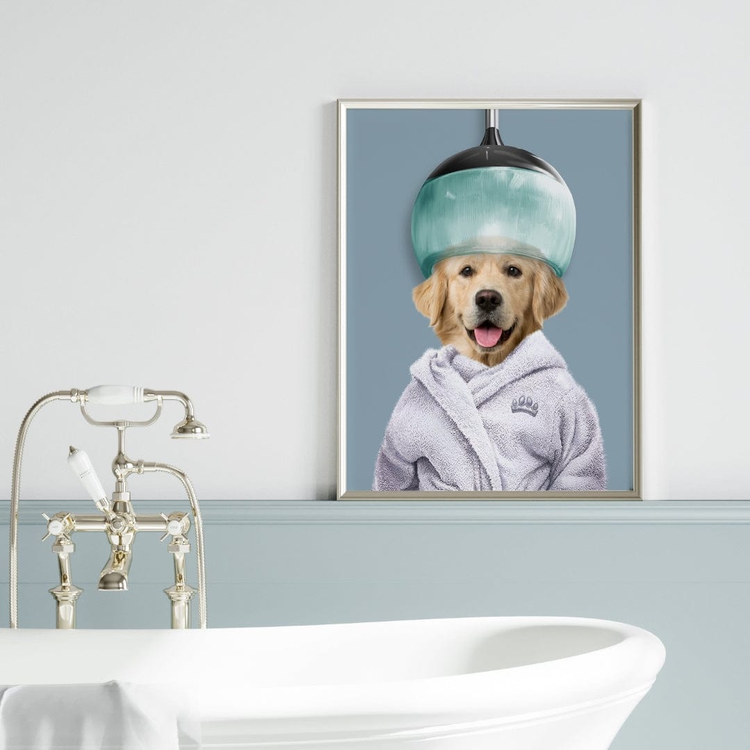 Crown and Paw - Canvas Spa Day Pet Portrait - Custom Pet Art