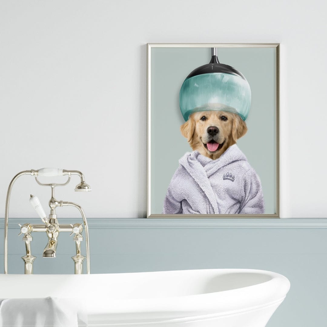 Crown and Paw - Canvas Spa Day Pet Portrait - Custom Pet Art