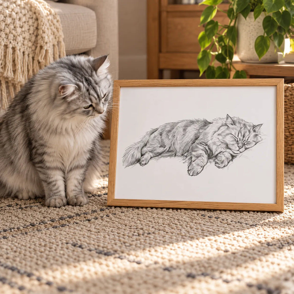 Sleeping Sketch Pet Portrait