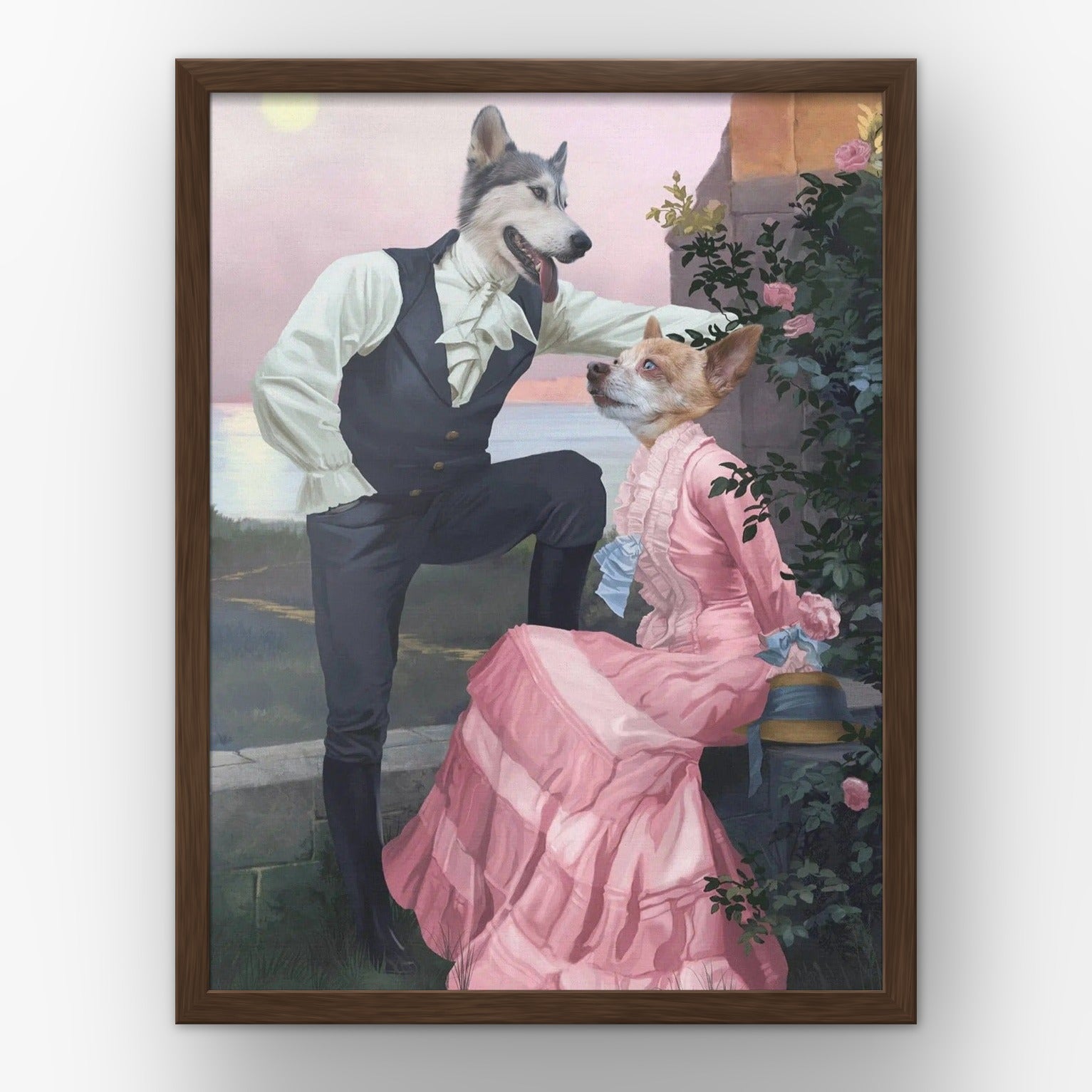 Smooth Talkers custom pet poster in a walnut frame
