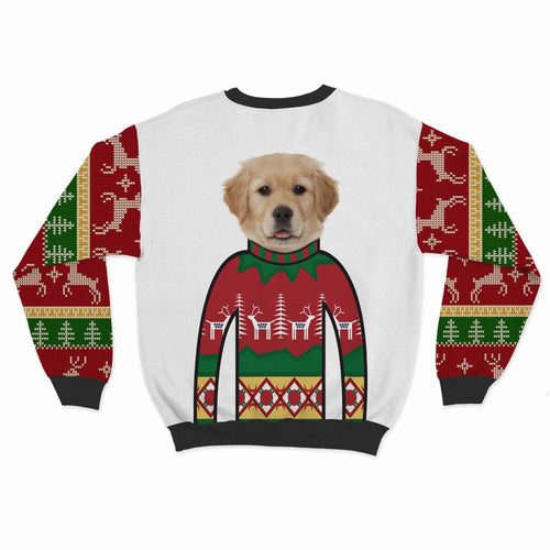 Crown and Paw - Custom Clothing Premium Christmas Sweatshirt Snow White / Reindeer and Trees / S