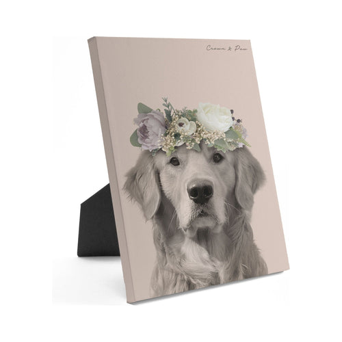 Crown and Paw - Standing Canvas Full Bloom - Custom Standing Canvas 8" x 10" / Soft Pink