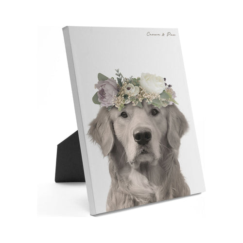 Crown and Paw - Standing Canvas Full Bloom - Custom Standing Canvas 8" x 10" / White