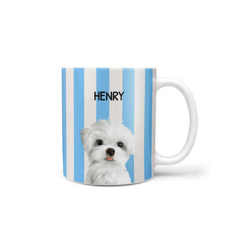 Custom Striped Candy Pet Portrait Mug
