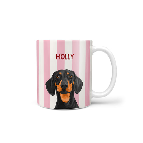 Custom Striped Candy Pet Portrait Mug