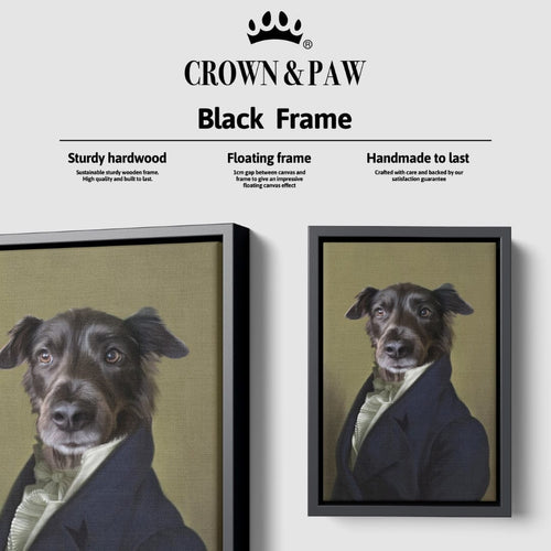 Crown and Paw - Canvas The Ambassador - Custom Pet Canvas 8" x 10" / Black