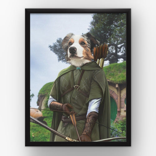 The Archer (background 2) custom pet poster in a black frame