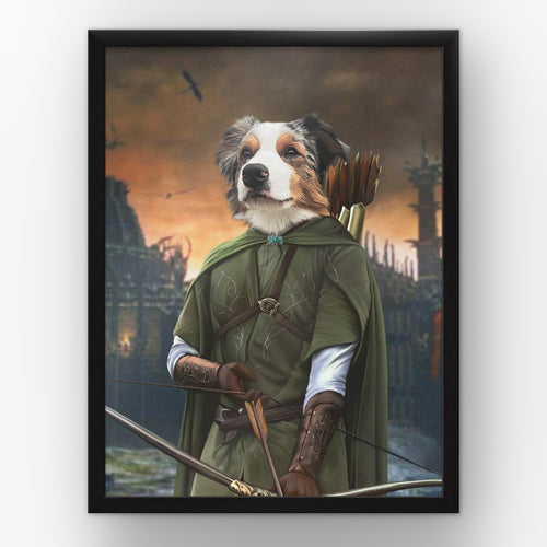 The Archer (background 4) custom pet poster in a black frame