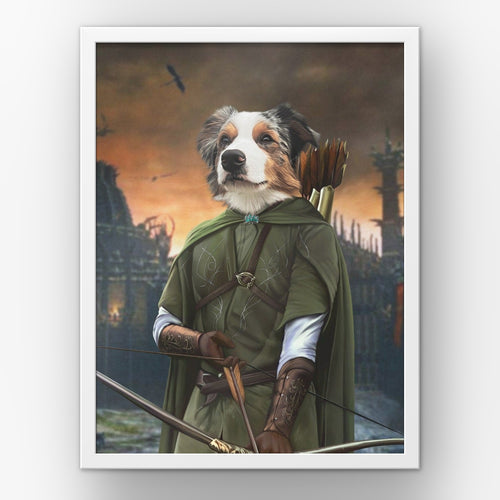 The Archer (background 4) custom pet poster in a white frame