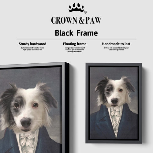 Crown and Paw - Canvas The Aristocrat - Custom Pet Canvas 8" x 10" / Black