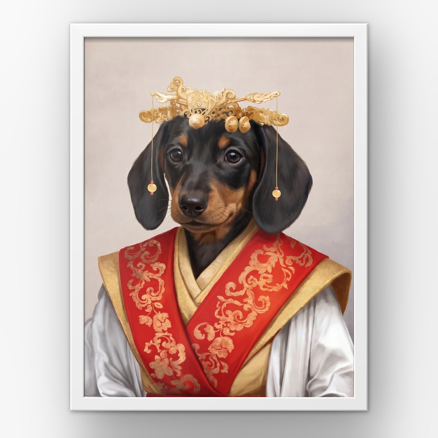 The Asian Empress custom pet poster in a white frame