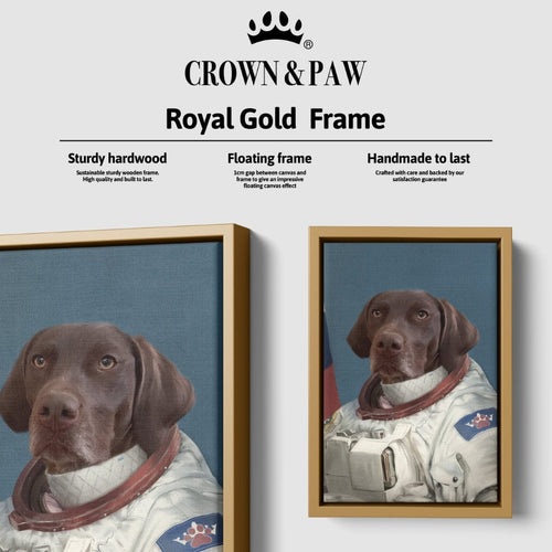 Crown and Paw - Canvas The Astronaut - Custom Pet Canvas 8" x 10" / Gold