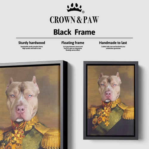 Crown and Paw - Canvas The Colonel - Custom Pet Canvas 8" x 10" / Black