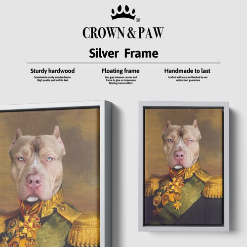 Crown and Paw - Canvas The Colonel - Custom Pet Canvas 8" x 10" / Silver